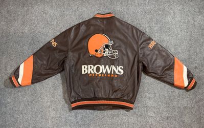 Vintage Cleveland Browns Leather Jacket Men's Size Large G-3 Carl