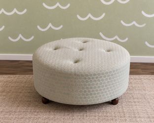 36” Round Ottoman with Wooden Feet