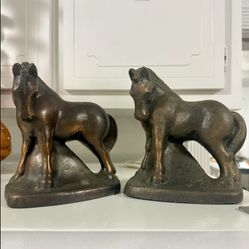 Antique Brass Horse Bookends 