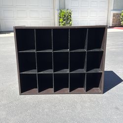 Dark brown wooden shoe organizer storage shelf