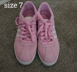 Adidas Pink Suede Low-Top Sneakers Size 7