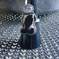 Zebra jasper boot ring