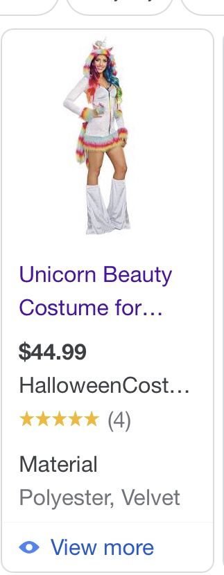 Unicorn Beauty Womans Costume 