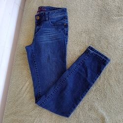 Elle Paris New York Tokyo Skinny Leg Jeans Women's 2 Blue Low Rise Medium Wash