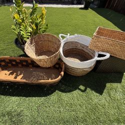 5 Big Rattan Baskets For Only 27 Dollars 