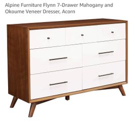 Alpine Furniture Flynn mid-century 7-drawer dresser
Mahogany solids and okoume veneer.
