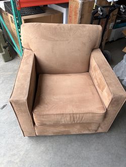 Tan Upholstered Accent Armchair