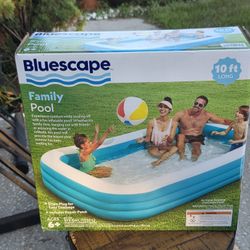 New Bluescape 10ft Family Inflatable Swimming Pool, Rectangular, Age 6 & up, Unisex