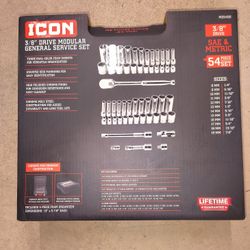 ICON 54 pc ⅜" Drive Modular General Service Set
