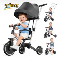 Joystone 7 In 1 Folding Toddler Tricycle With Adjustable Canopy 