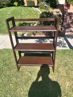 3-Tier Dark Brown Wood Bookshelf