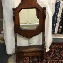 Wooden Mirror Rack W/Shelf