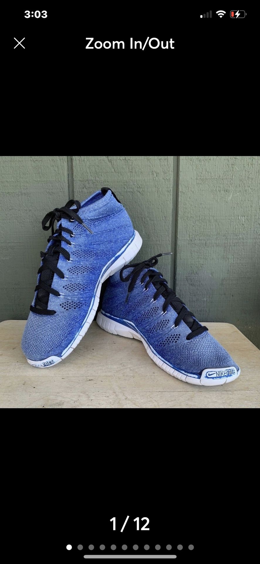 Nike Free Flyknit Chukka Royal Blue 639700-403 Men’s Sneaker Size 9.5