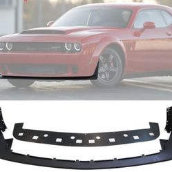 Fits 18-22 Dodge Challenger Demon Front Bumper Lip DM Style Textured Black PP
