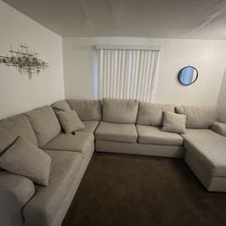 Light Beige Sectional Couch
