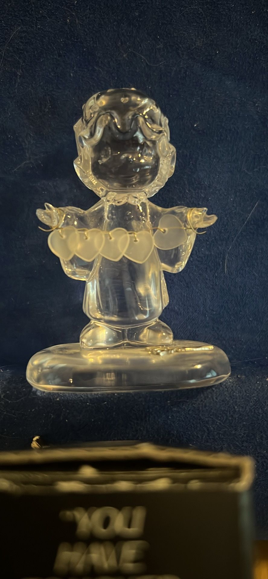 1992 Samuel J Butcher Precious Moments Crystal Girl Figurine W/ Hearts 636991
