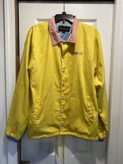 Blvucci Yellow Snap Jacket Logo Lined Size L BLVUCCi & CO.