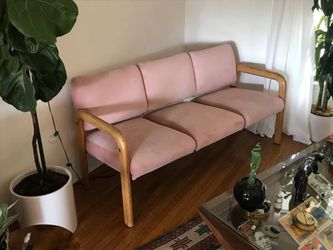 ONE OF A KIND VINTAGE PINK 3 SEAT BENCH 