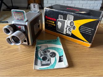 Vintage Kodak Brownie 8mm Movie Camera Turret f/1.9 w/ Original Box & Manual