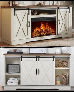 Farmhouse TV stand with heater