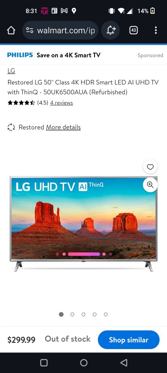 LG 50 Inch 4k Smart Tv