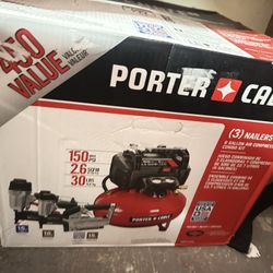 Porter-Cable 6 Gal. Portable Electric Air Compressor with 16-Gauge, 18-Gauge and 23-Gauge Nailer 3 Tool Combo Kit