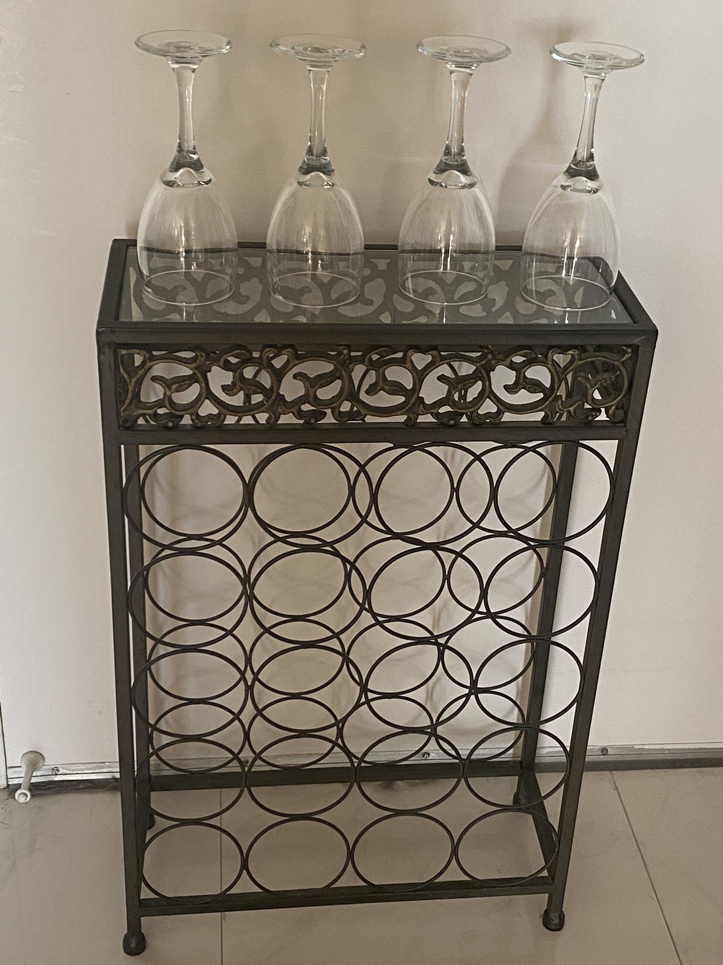 Vintage Iron Standing Wine Rack