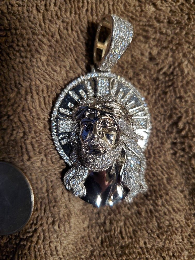 Sterling Silver  Jesus Pendant 