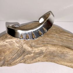 Sterling 925 Silver Overlay WAVE Design Cuff Bracelet 15g