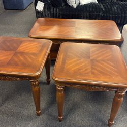  New 3 Piece Walnut Coffee Table Set 