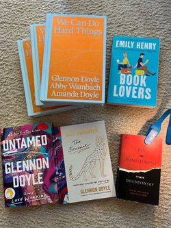 Untamed Glennon Doyle, Emily Henry, and Crime & Punishment Book and light bundle