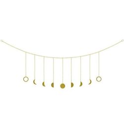 MasBekTe Moon Phase Wall Hanging Boho Garland Ornaments Hang Art Decor Room for Living Room Bedroom Wedding Home Office Dorm Decoration(Gold)