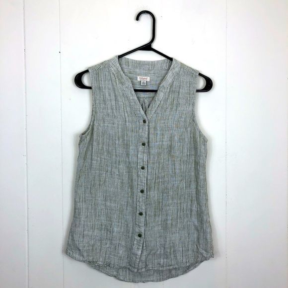 Weatherproof Vintage Linen Button Down Vest Sz S