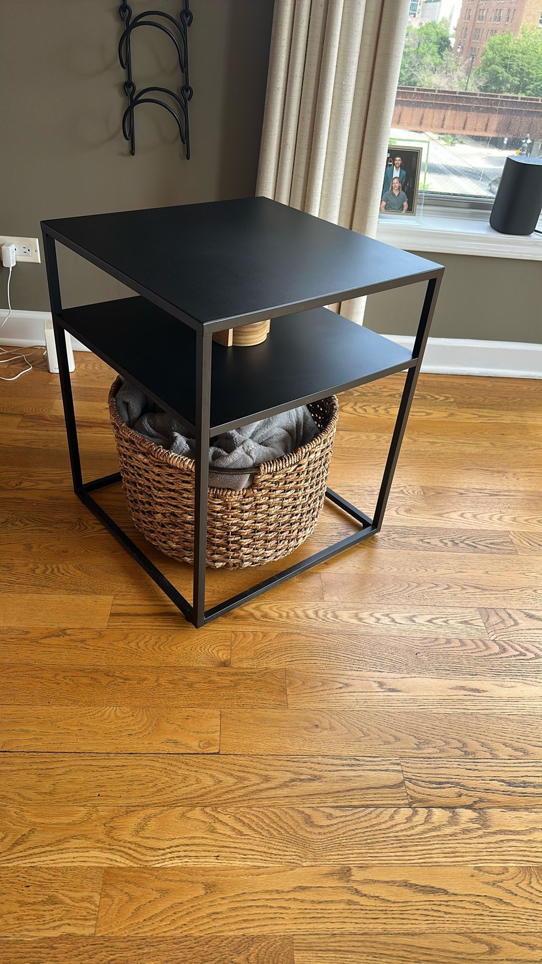Black Metal End Table