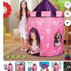 Discovery Princess Castle Portable Unisex Kids Play Tents, Pink and Purple