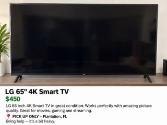 📺 LG 65-Inch 4K TV FOR SALE!