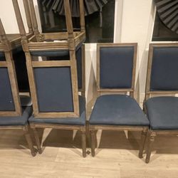6 Blue Dinning Chairs