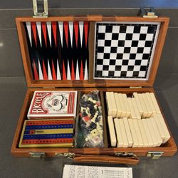 Travel Backgammon Chess Cribbage Dominoes  Set