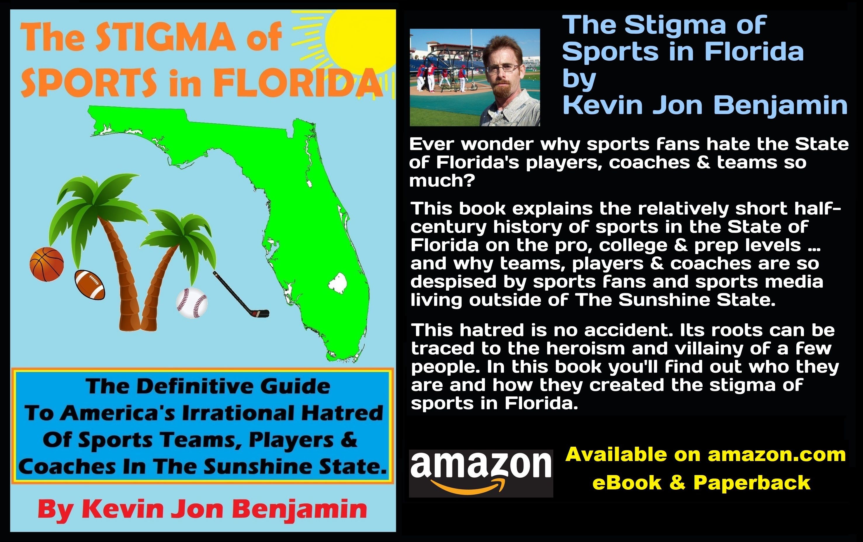 "The Stigma of Sports in Florida" -- New Paperback -- Explains the History of Sports in the Sunshine State - Perfect for Home-Schooling
