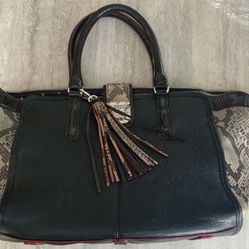 Leather And Snake Print Brighton Handbag $25.00