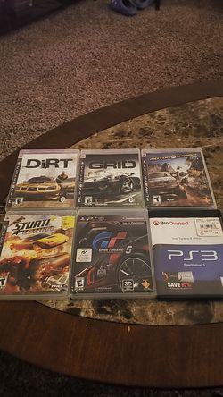 Playstation 3, ps3 game lot, Dirt, Grid, Motorstorm, gran turismo 5,6