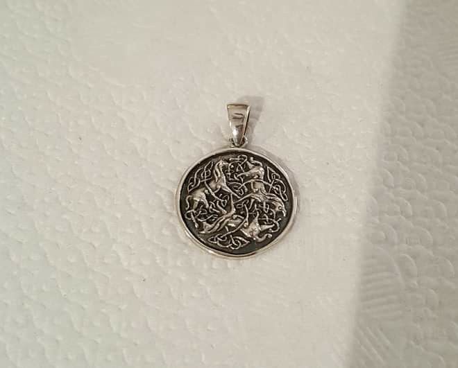 Brand New 1.2 Inch .925 Solid Sterling Silver Epona Horses Pendant.
