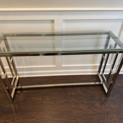 Modern Glass Top Console Table
