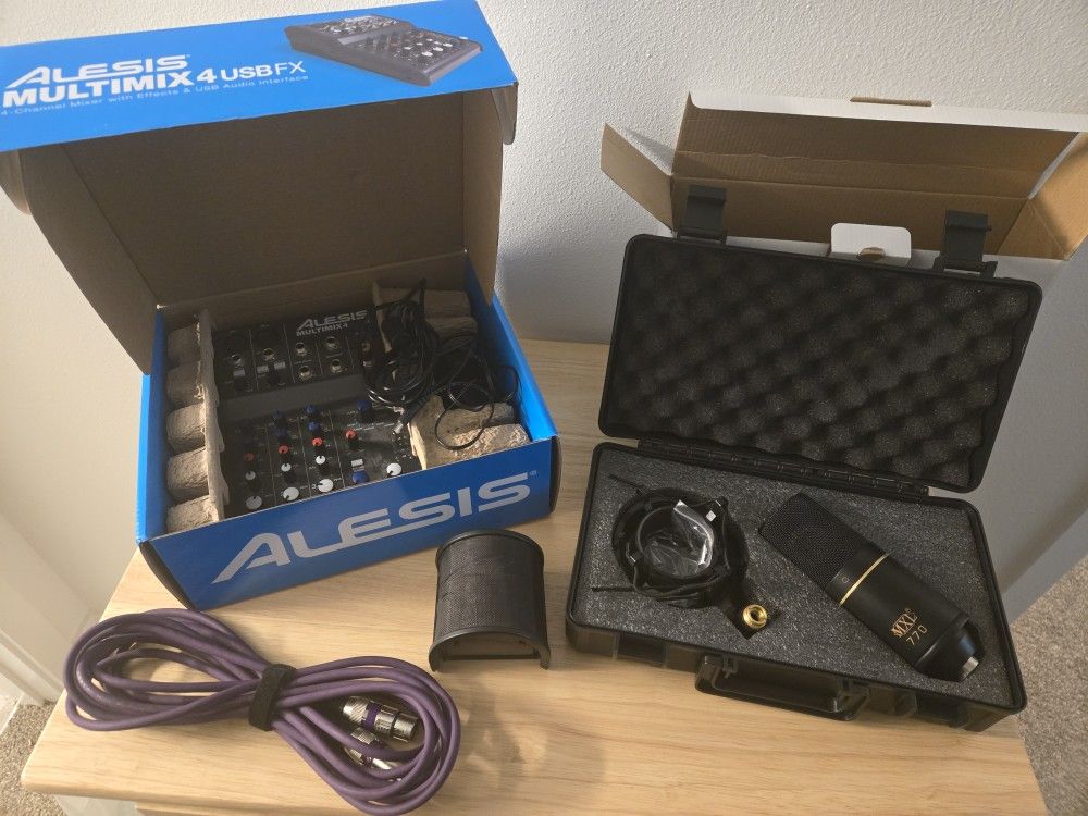 Studio Condenser Microphone And Mixer