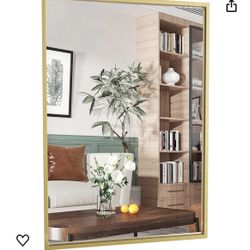 New In Box 24x36 Mirror,Gold Mirror Bathroom,Gold Framed Mirror,Square Mirrors for Wall,Bathroom Vanity Mirror,Wall Mirror for Bathroom(Gold)