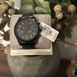 Michael Kors Matte Black Kensington Oversized Unisex Watch- Barely Worn 