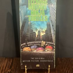 1990 TEENAGE MUTANT NINJA TURTLES Factory Sealed CD Long Box Movie Soundtrack.