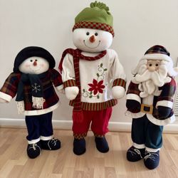 LOT: Christmas decorations Santa Claus and two snowmen