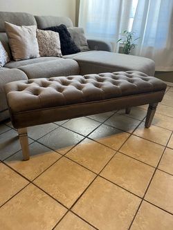 Pier 1 imports, large bench, velvet gray color