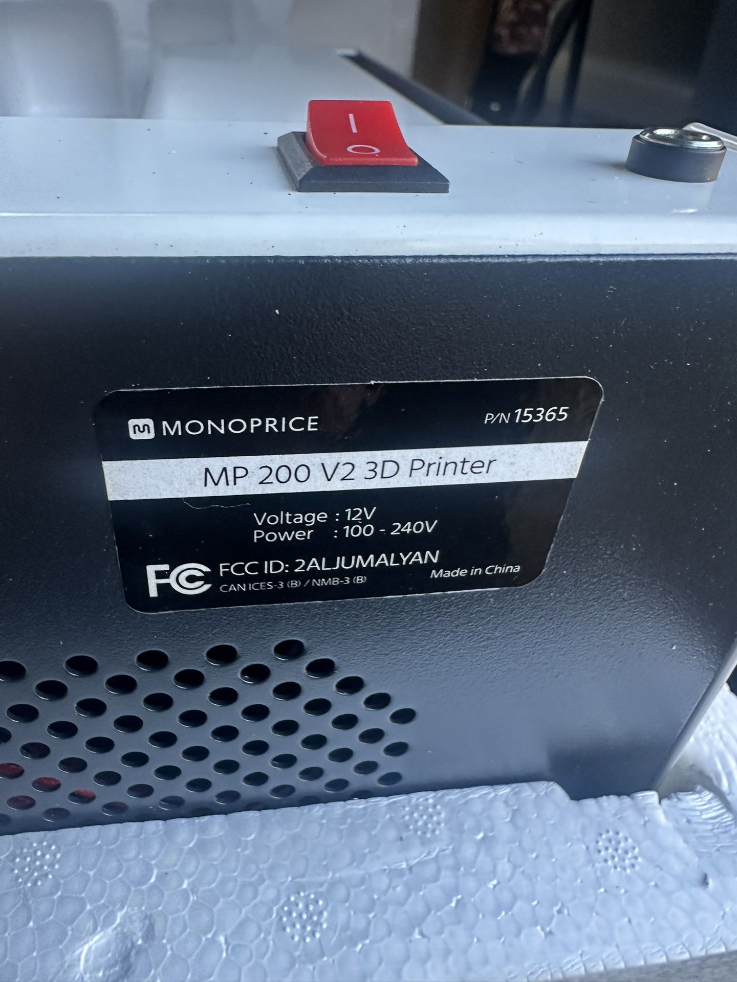 Monoprice No-200 V2 3d Printer Untested $30